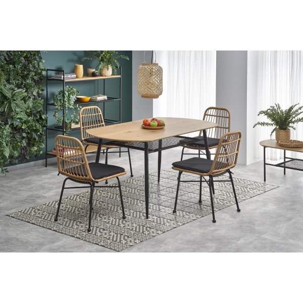 Rankin Esstisch 160 cm - Eiche/schwarz Rankin Esstisch 160 cm - Eiche/schwarz