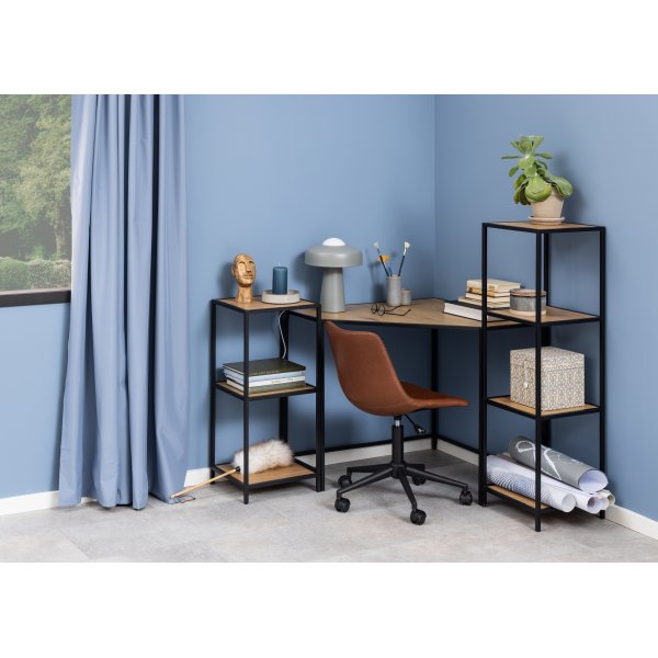 Seaford Bcherregal 35x82 cm - Eiche/schwarz