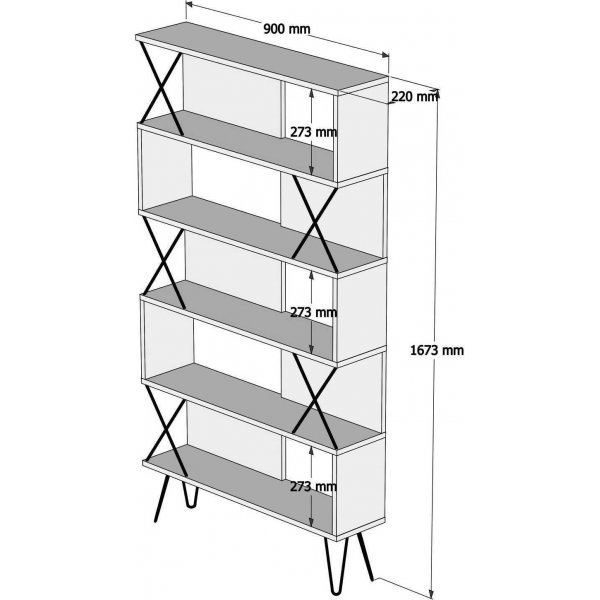 Zus�tzliches B�cherregal - Nussbaum