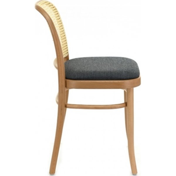 Nr. 811 Esszimmerstuhl mit Rattan-Rückenlehne - Optionale Farbe von Rahmen und Polsterung Nr. 811 Esszimmerstuhl mit Rattan-Rückenlehne - Optionale Farbe von Rahmen und Polsterung