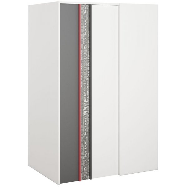 Jacklyn Kleiderschrank - Wei/Graphit - Links