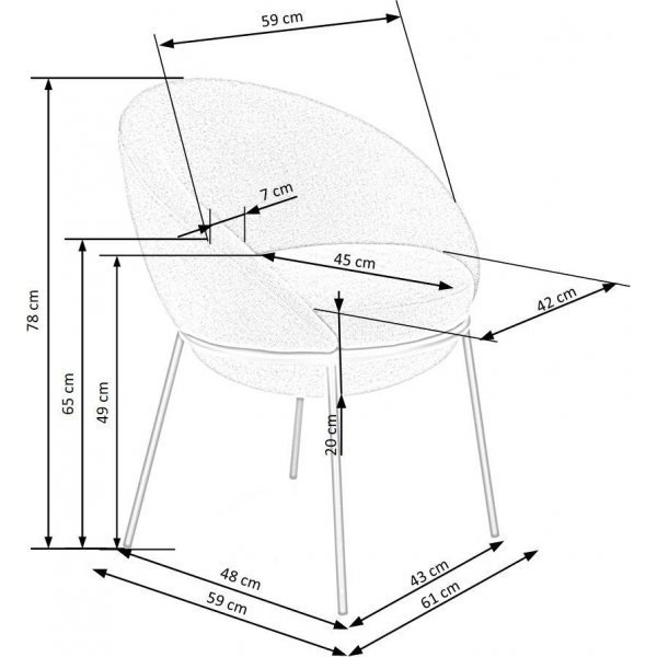 Cadeira Esszimmerstuhl 482 - Grau
