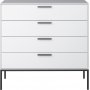 Slimline-Kommode 90 x 40 x 87 cm - Wei/Schwarz