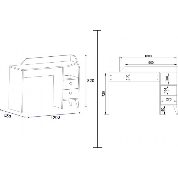 Seren Schreibtisch 120 x 55 cm - Weiß Seren Schreibtisch 120 x 55 cm - Weiß