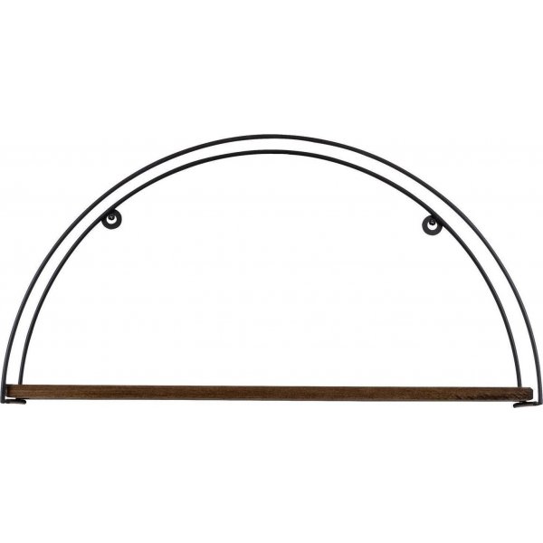 Indicum Wandregal - Schwarz/Walnuss