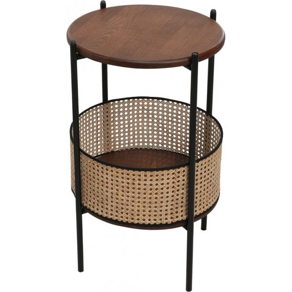 Pergo Beistelltisch mit Korb 40 cm - Nussbaum