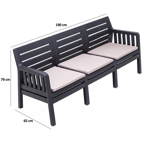 Lara 3-Sitzer-Sofa - Anthrazit Lara 3-Sitzer-Sofa - Anthrazit