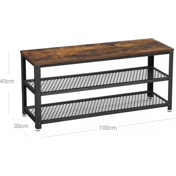 Lasse Schuhregal 100 cm - Braun/Schwarz