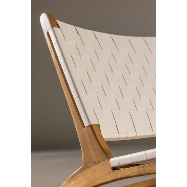 Rike Loungesessel - Creme PU/Teak Rike Loungesessel - Creme PU/Teak