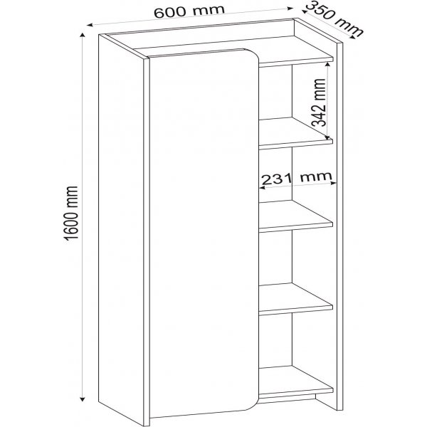 Suave B�cherregal - Heller Walnuss/Beige