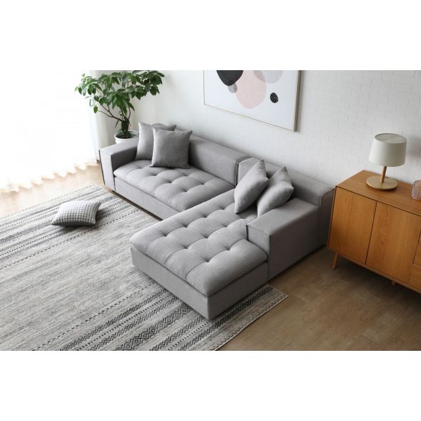 Sofa mit Diwan-Graustoff - Sake