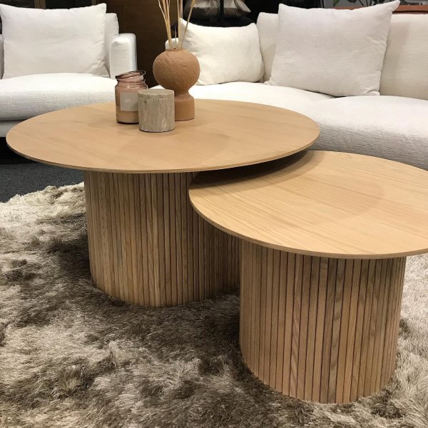 Scarlett Couchtisch 60 cm - Wei pigmentierte Eiche