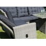 Orlando Ecksofa mit hoher Rckenlehne (verstellbar) inklusive Esstisch - Graues synthetisches Rattan