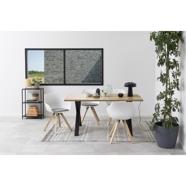 Tina Sessel - Grau/Eiche