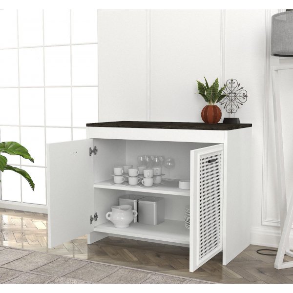 Fertiger Schrank - Wei�/Dunkelbraun