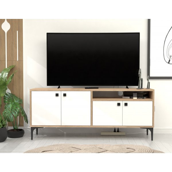 Artemis TV-Stnder - Wei/Eiche