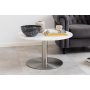 Corby Couchtisch 80 cm - Wei/Nickel