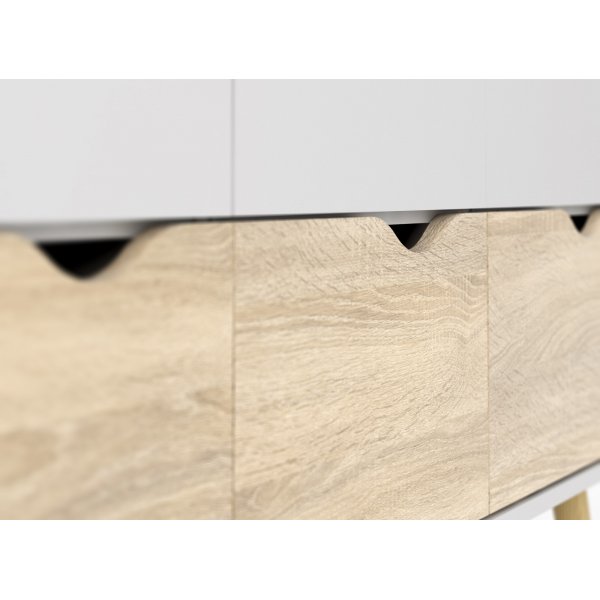 Oslo Kleiderschrank mit 3 Türen - Weiß/Eiche Oslo Kleiderschrank mit 3 Türen - Weiß/Eiche