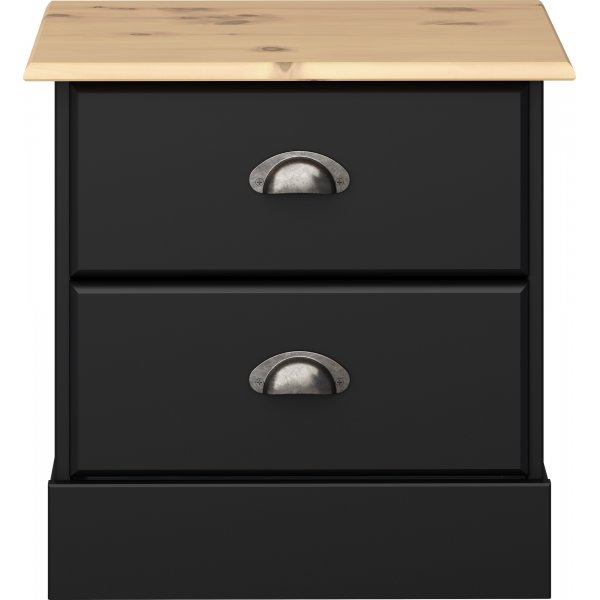 Nola Nachttisch - Schwarz/Beige