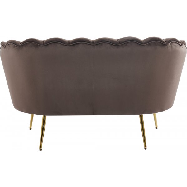 Kingsley 2-Sitzer-Sofa in Samt - Braun / Messing + Möbelfüße Kingsley 2-Sitzer-Sofa in Samt - Braun / Messing + Möbelfüße