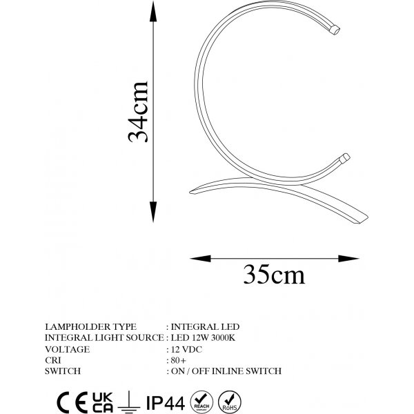 Luno Tischlampe - Schwarz