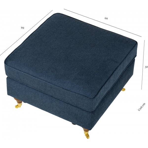 Fußhocker dunkelblau - Howard + Möbelfüße Fußhocker dunkelblau - Howard + Möbelfüße