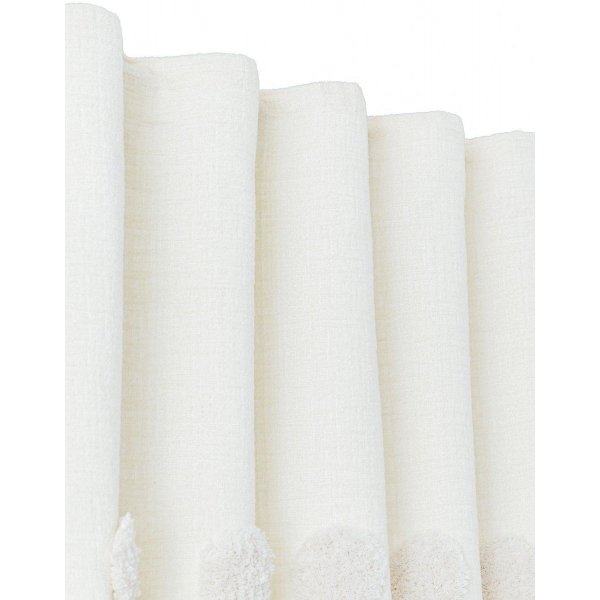 Bommelvorhang 1er-Pack 140 x 280 cm - Offwhite
