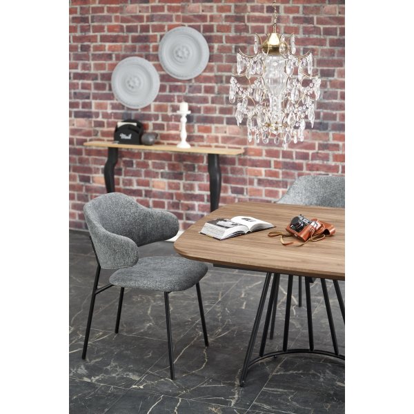 Everton Esstisch 180-200 x 100 cm - Walnuss/Schwarz