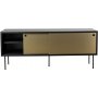 Volume Medienbank 132 cm - Schwarz/Messing