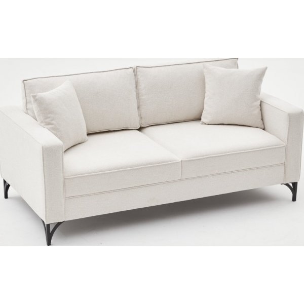 Berlin 2-Sitzer-Sofa - Cremewei/Schwarz