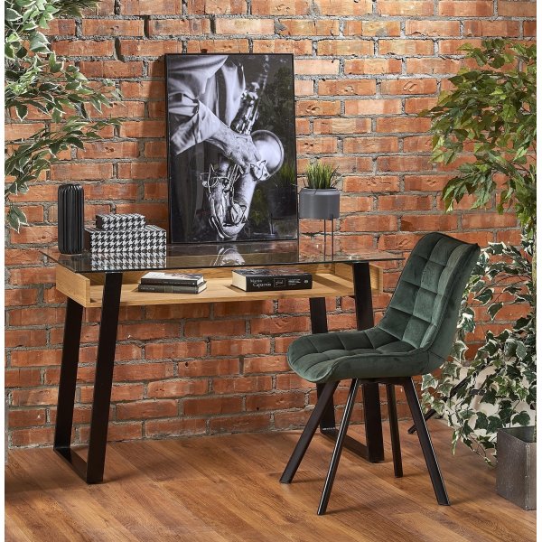 Emma Schreibtisch 120 x 60 cm - Eiche/Schwarz