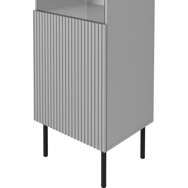 Asensio Vitrine - Hellgrau/Schwarz