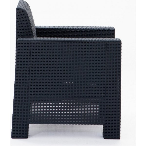 Aksu Loungegruppe mit 2-Sitzer-Sofa - Anthrazit