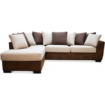 Delux Sofa mit offenem Ende links - Braun/Beige/Vintage
