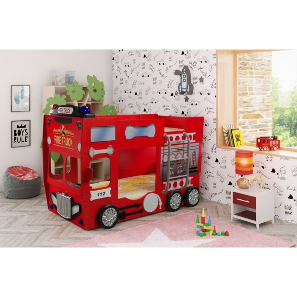 Etagenbett des Feuerwehrautos Alfon - 90x190 cm Etagenbett des Feuerwehrautos Alfon - 90x190 cm