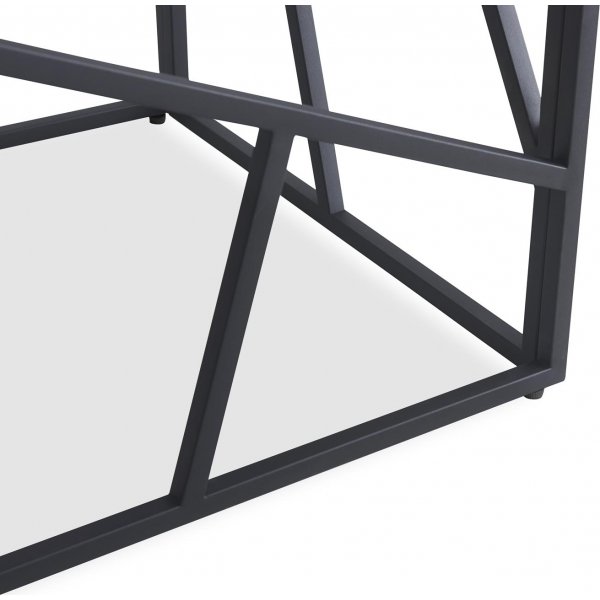 Kosmos Couchtisch 55 x 55 cm - Grauer Marmor/Schwarz