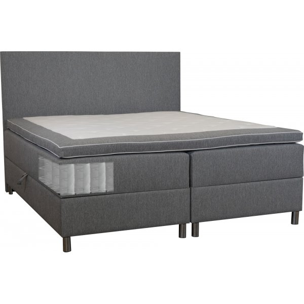 Bett 160x200 cm mit Stauraum grau