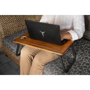 Lappy Laptoptisch 60x20 cm - Nussbaum/schwarz