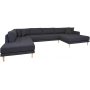 Lido U-Sofa mit offenem Ende - Dunkelgrau