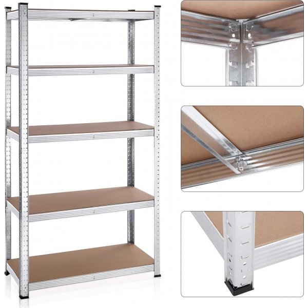 Galore Regal 180 cm, 2er-Pack - Silber/Beige