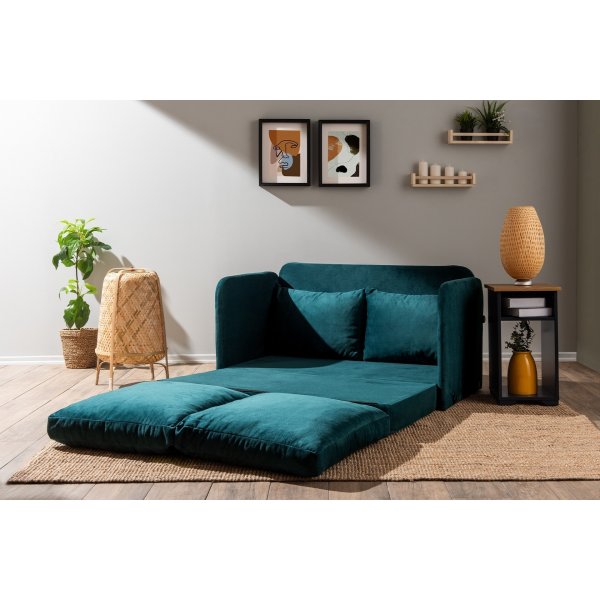 Saga 2-Sitzer-Schlafsofa - Petroleumgrn