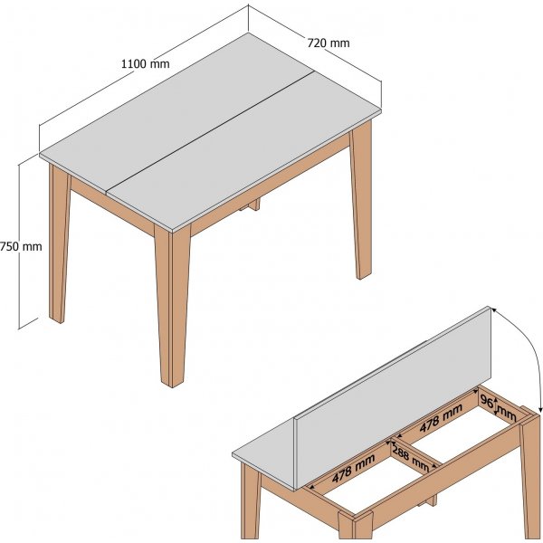 Kyiv Esstisch 110 x 72 cm - Nussbaum