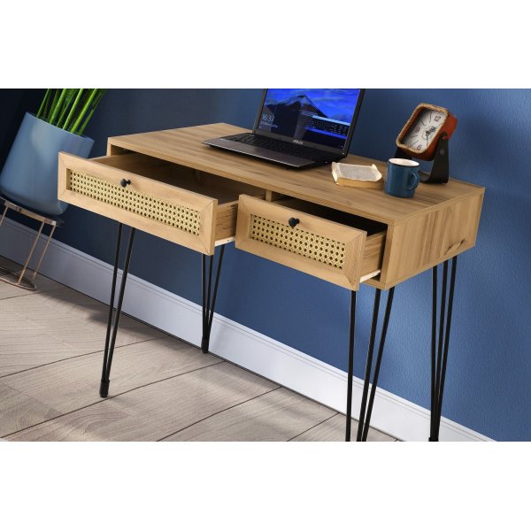 Sahra Schreibtisch 105x55 cm - Eiche/schwarz Sahra Schreibtisch 105x55 cm - Eiche/schwarz