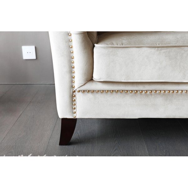 Sessel Chesterfield beige Samt - Milton