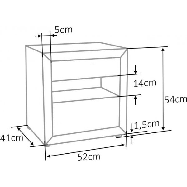Eton 3 Nachttische - Beige Samt