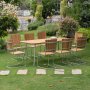 Mllan Gartengruppe in Teak: 8 Sthle mit Esstisch 176x90 cm