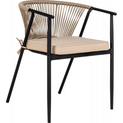 Napoli Outdoor-Stuhl schwarz / Beige