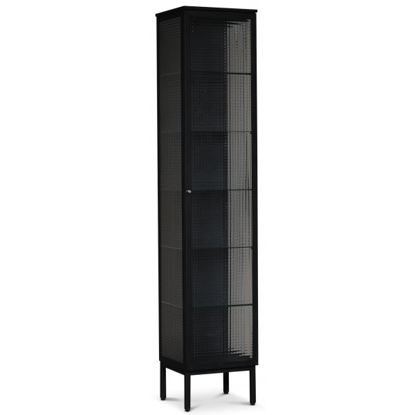 Revel Vitrine 40x200 cm - Schwarz / Kristallglas