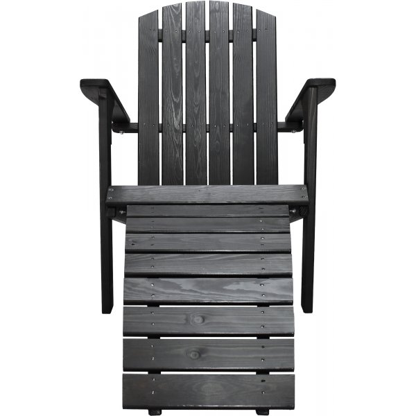 Kungshamn Liegestuhl mit Fußstütze - Schwarz Kungshamn Liegestuhl mit Fußstütze - Schwarz