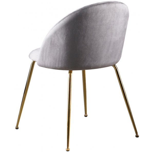 Deco Esstischgruppe 110 cm runder Tisch + 4 Art-Stühle grauer Samt / Messing Deco Esstischgruppe 110 cm runder Tisch + 4 Art-Stühle grauer Samt / Messing